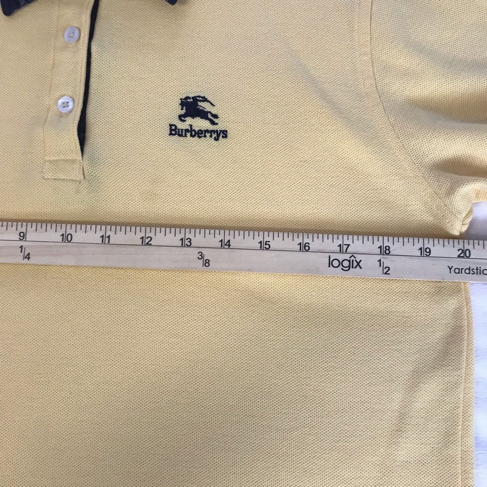 Burberrys Polo Shirt ; Short Sleeve Women’s Size S Color Yellow Nova Check Neck - Picture 7 of 13